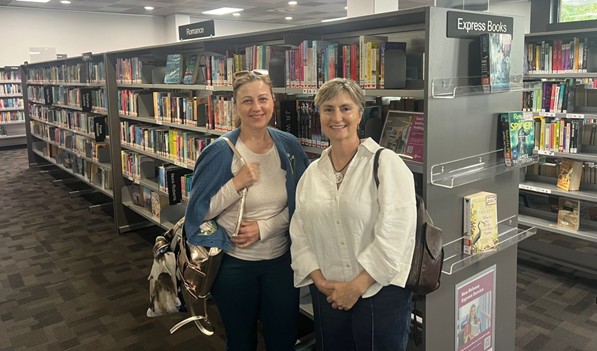 Rachel Hyland and me in the Launceston State Library, Tasmania 