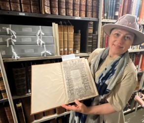 Katie Thompson and me in the State Library of Tasmania, Hobart 